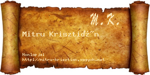 Mitru Krisztián névjegykártya
